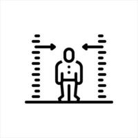 Black line icon height vector