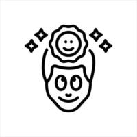 Black line icon optimistic vector