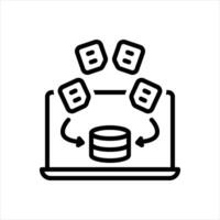 Black line icon data collection vector