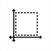 Black line icon size vector