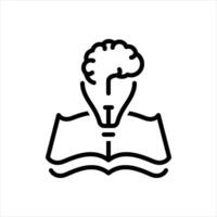 Black line icon knowledge vector