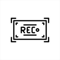 Black line icon rec vector