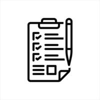 Black line icon questionnaire vector