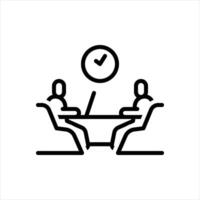 Black line icon interview vector