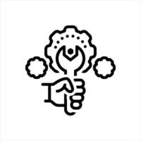 Black line icon fixing vector