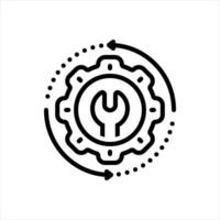Black line icon restore vector