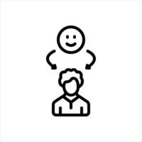 Black line icon customer satisfaction vector