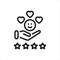 Black line icon satisfaction vector