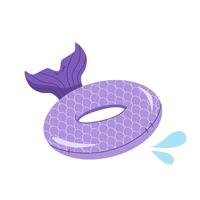 Swimming circles, cute pool in the shape of a mermaid tail vector