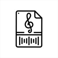 Black line icon audio file vector