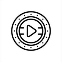 Black line icon button vector