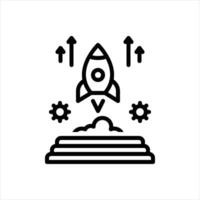Black line icon startup vector