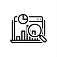 Black icon data analysis vector
