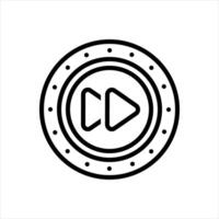 Black line icon forward button vector