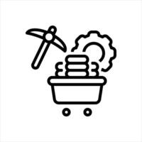 Black line icon pow proof of work vector