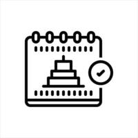Black line icon event calendar vector