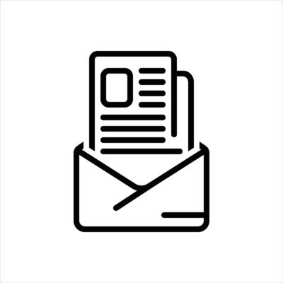 Black line icon newsletter