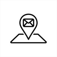 Black line icon address vector