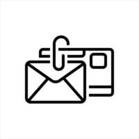 Black line icon attachment vector
