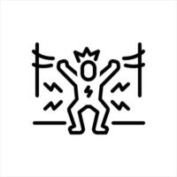 Black line icon electrical shock vector