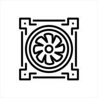 Black line icon system fan vector