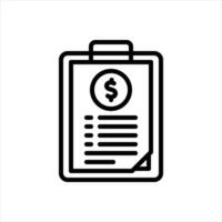 Black line icon report vector