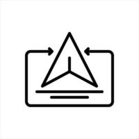 Black line icon send vector