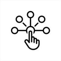 Black line icon interacting vector