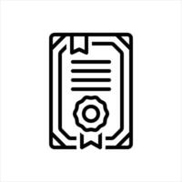 Black line icon certificate vector
