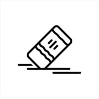 Black line icon eraser vector