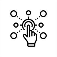 Black line icon interact vector