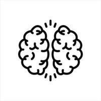 Black line icon brain vector