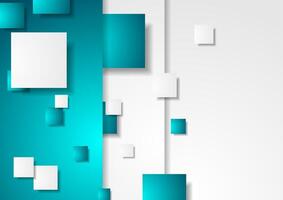 Blue and grey tech geometric corporate background with squares vector