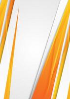 Orange and white glossy stripes geometric minimal abstract background vector