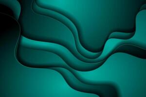 Dark blue smooth refracted paper waves abstract background vector