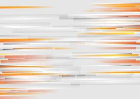 Grey and bright orange stripes abstract tech background vector