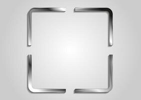Metallic blank square frame abstract geometric design vector