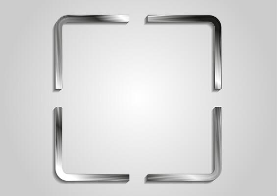 Metallic blank square frame abstract geometric design