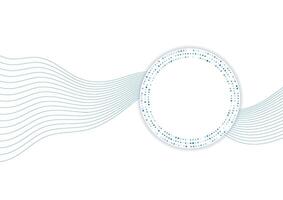 Abstract hi-tech minimal background with blue wavy lines vector