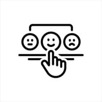 Black line icon customer survey vector