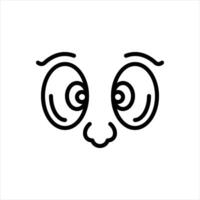 Black line icon looking at vector