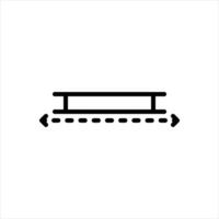 Black line icon length vector