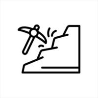 Black line icon mining vector