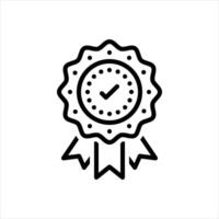 Black line icon quality vector