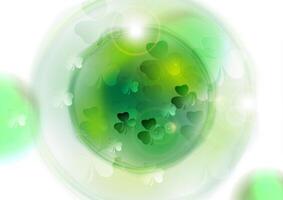 Abstract green design with shamrocks vector