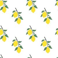 Seamless pattern with lemons on a branch. Summer pattern for fabric or wallpaper. illustration. vector