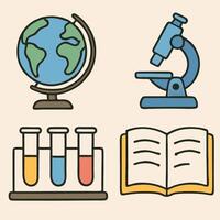 Illustration of science tools and globe vector