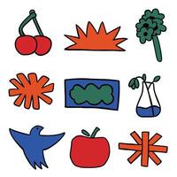 hand drawn colorful abstract shape illustration vector