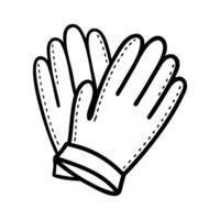 A pair of white gloves with a cuff, designed for protection and warmth. The gloves are neatly arranged and feature stitching details. vector