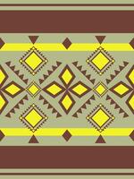 Beautiful Light and Mellow Sour Lemon and Brown Coffee Contrast Color on Green Olive Background. Elegance Motif Tribal Style with Geometric Chevron Ethnic Decoration for Bedding Apparel Silk Weave Rug vector